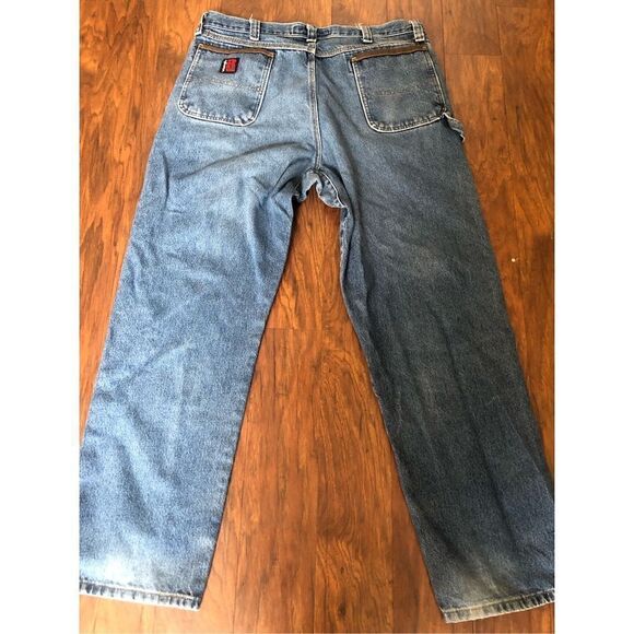 Wrangler Riggs Workwear durashield Carpenter Jeans Mens 49 x 34 Pants distressed - Picture 4 of 12